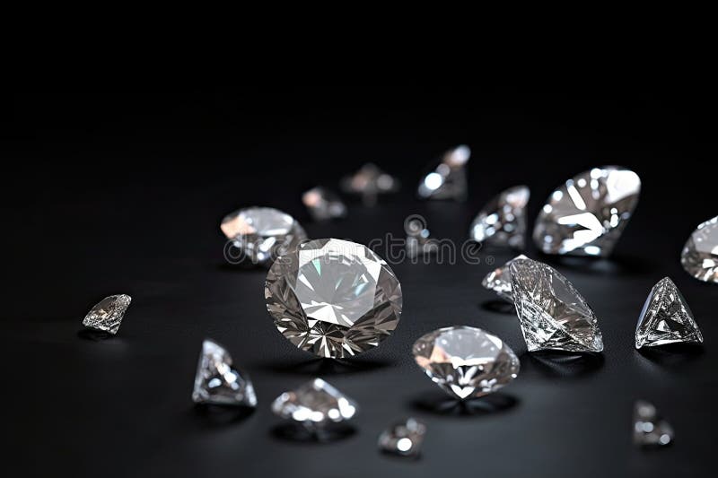 Small Diamonds (gems, Rhinestones) Scattered Around Isolated On