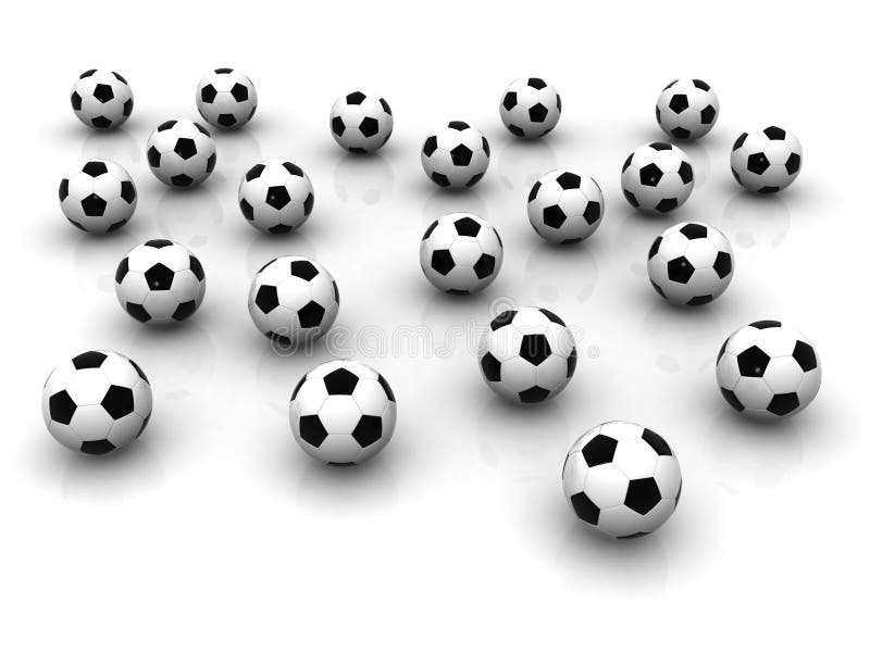 Lots of soccer balls stock illustration. Illustration of black 14203546