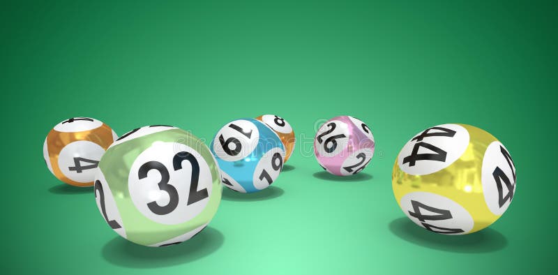 Composite Image Of Lottery Balls With Numbers Stock Illustration ...