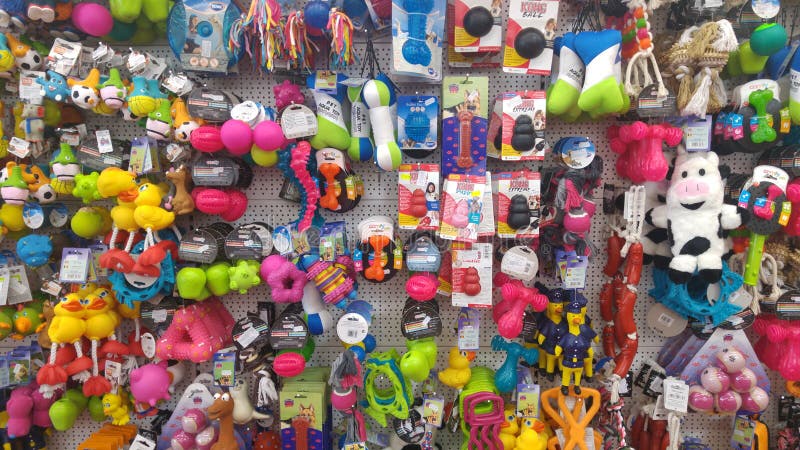 Lots of animal pet toys at supermarket. Lots of animal pet toys at supermarket