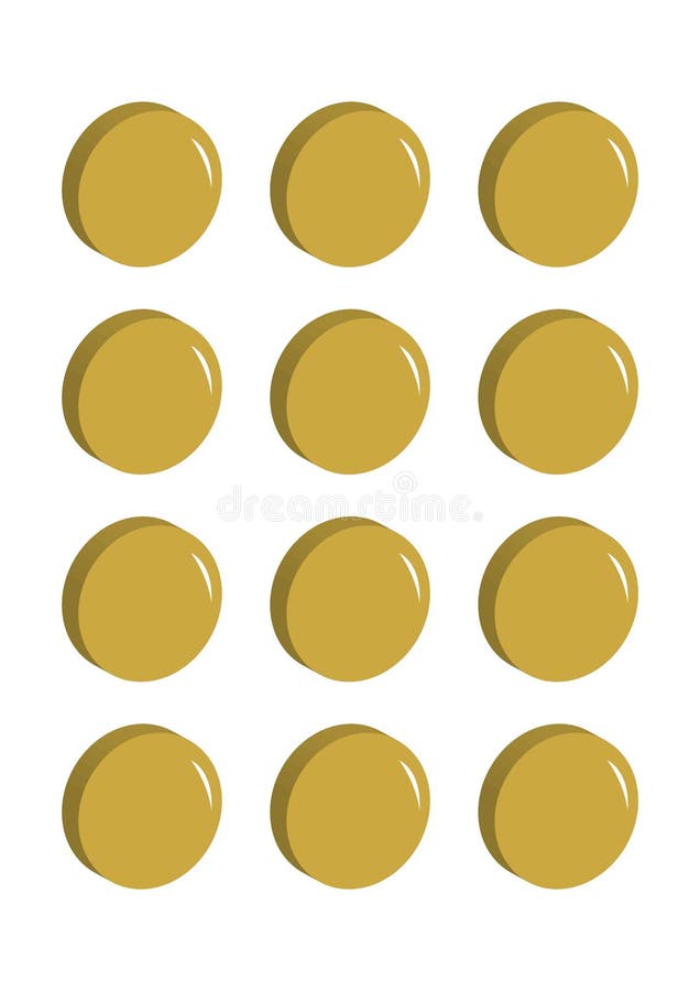 Lotti delle monete di oro in un'illustrazione di vettore di fila illustrazione di stock Lotti delle monete di oro in un'illustrazione di vettore di fila illustrazione di stock