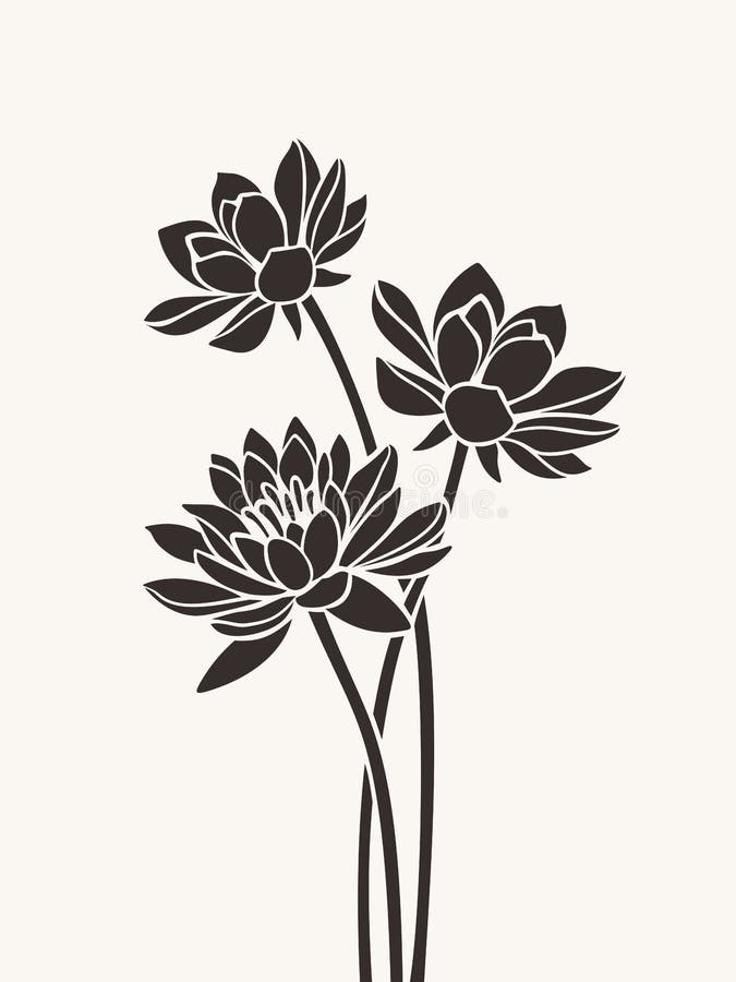 Lotus blommor. vektorillustration. royaltyfri illustrationer
