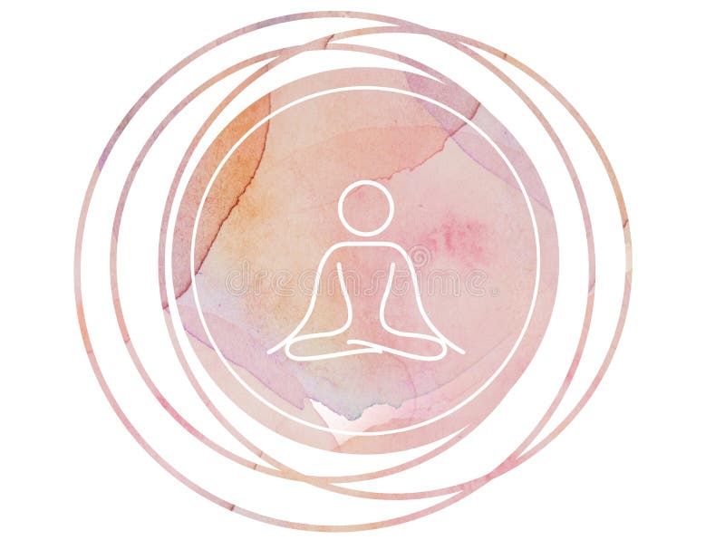 Lotus circulaire de symbole de méditation de mandala d'aquarelle