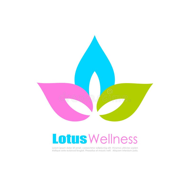 Lotus flower colorful vector logo stock illustration