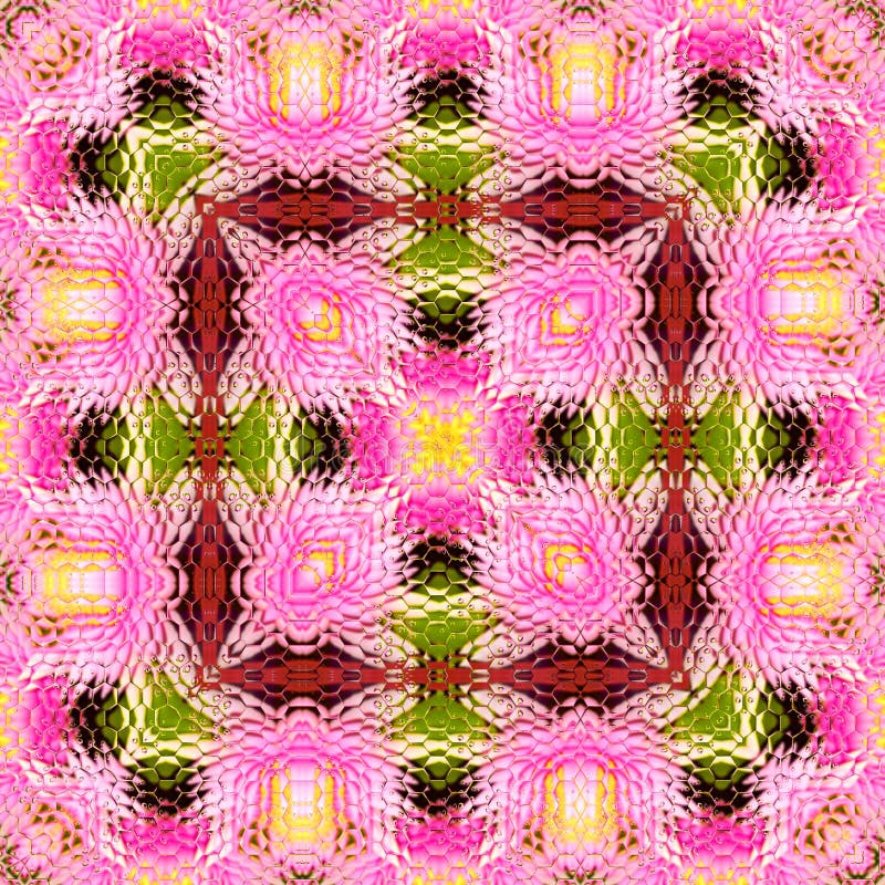 Lotus flower, hexagonal carpet ornament royalty free illustration