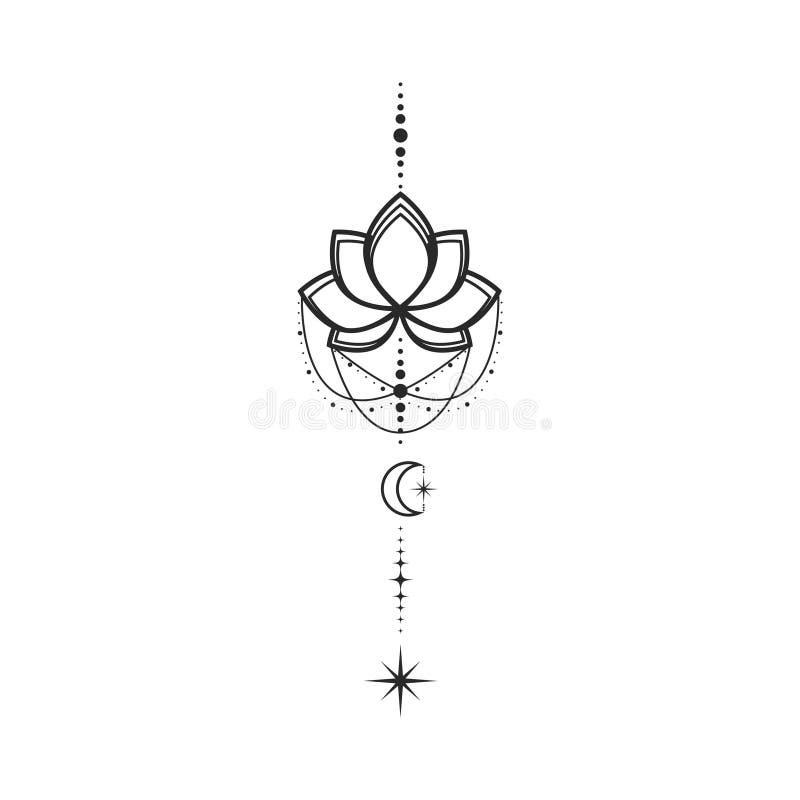 Esoteric moon illustration Mystic tattoo in boho style Celestial print  Spiritual lunar illustration Stock Vector  Adobe Stock
