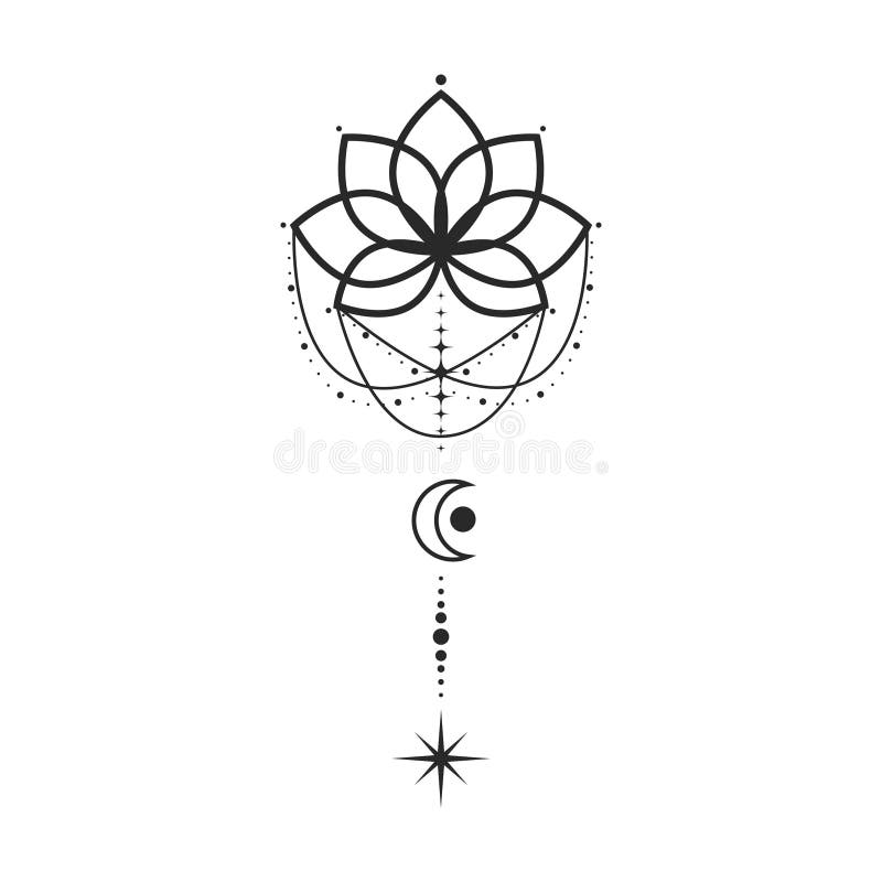Black Moon with Pink Lotus Flower Spiritual Yoga Tattoo Art Print for  Sale by Koalaslifestyle  Redbubble