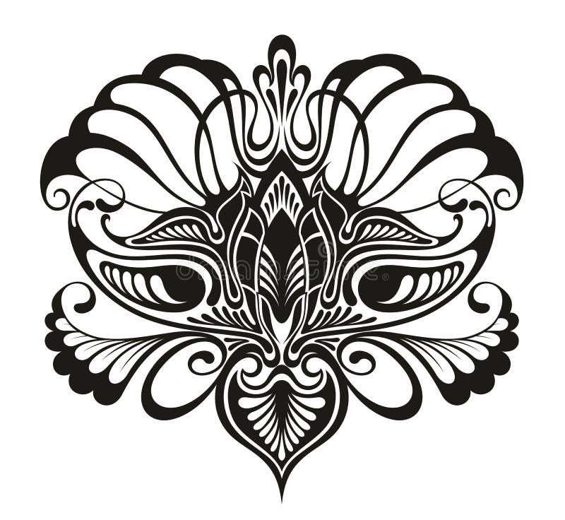 Lotus flower.Tattoo stock vector. Illustration of beautiful - 61806088