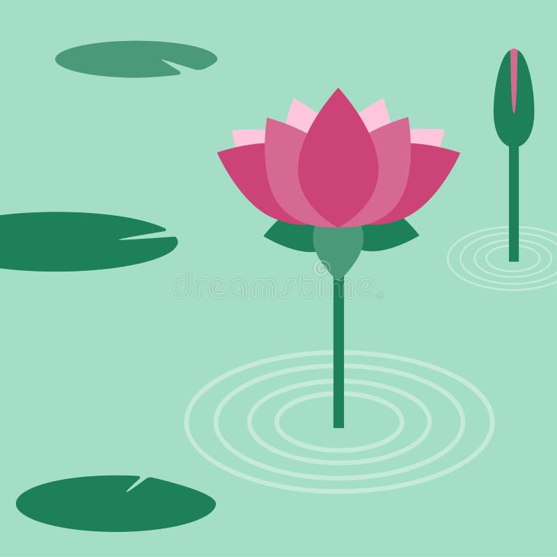 Lotus flower. Vector flat illustration.