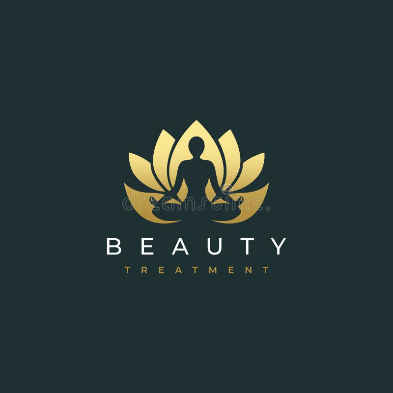 lotus flower yoga spa logo lotus flower yoga spa logo beautiful gold lotus nature simple design 195545709