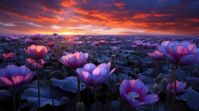 Lotus negru vibrant royalty free illustration