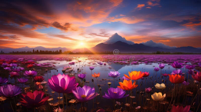Lotus negru vibrant stock illustration