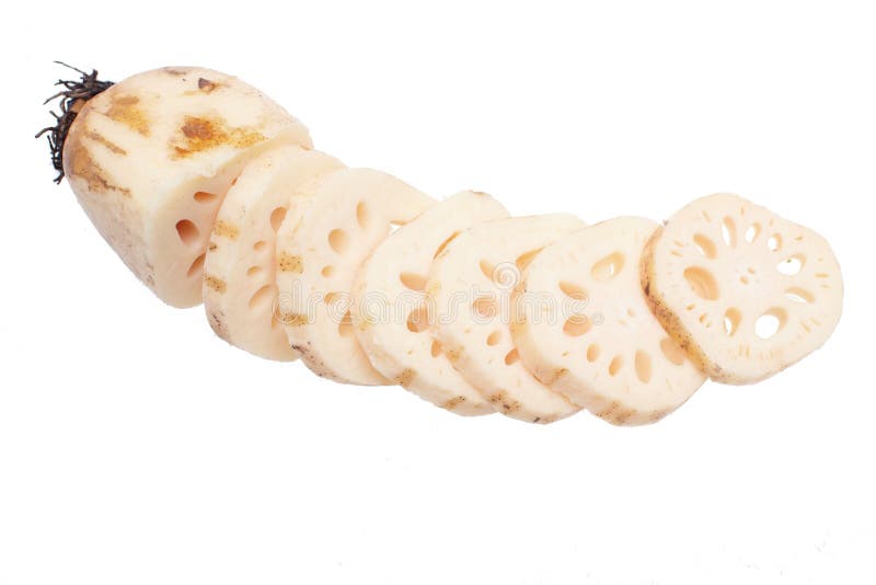 Lotus Root Water Have Medicinal Properties And On A White Background