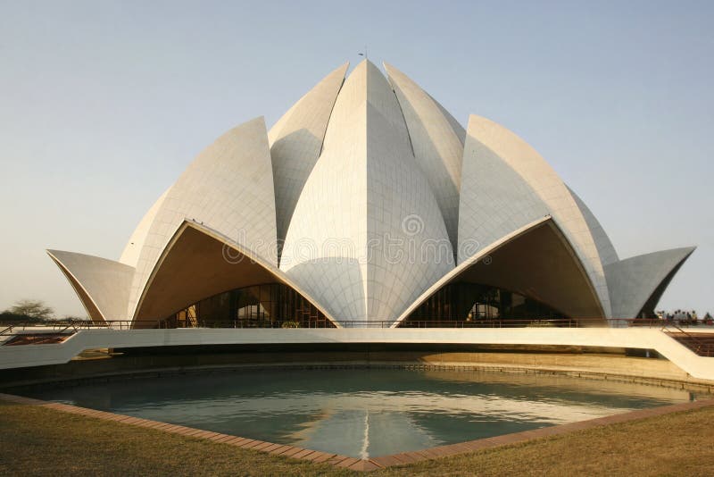 Lotus temple in the evening sky