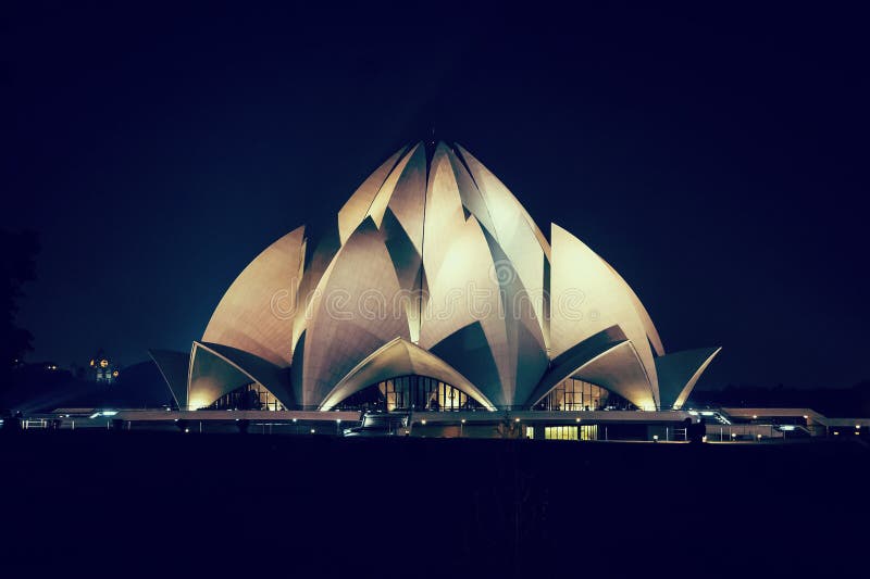 Lotus Temple New Delhi, India royalty-vrije stock afbeeldingen Lotus Temple New Delhi, India royalty-vrije stock afbeeldingen