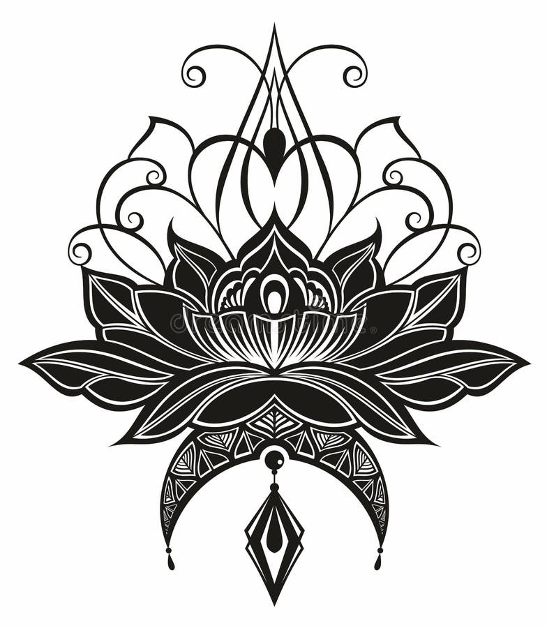 Lotus Vector. Design for Yoga Banner, Design Symbols. Boho Lotus Stock ...