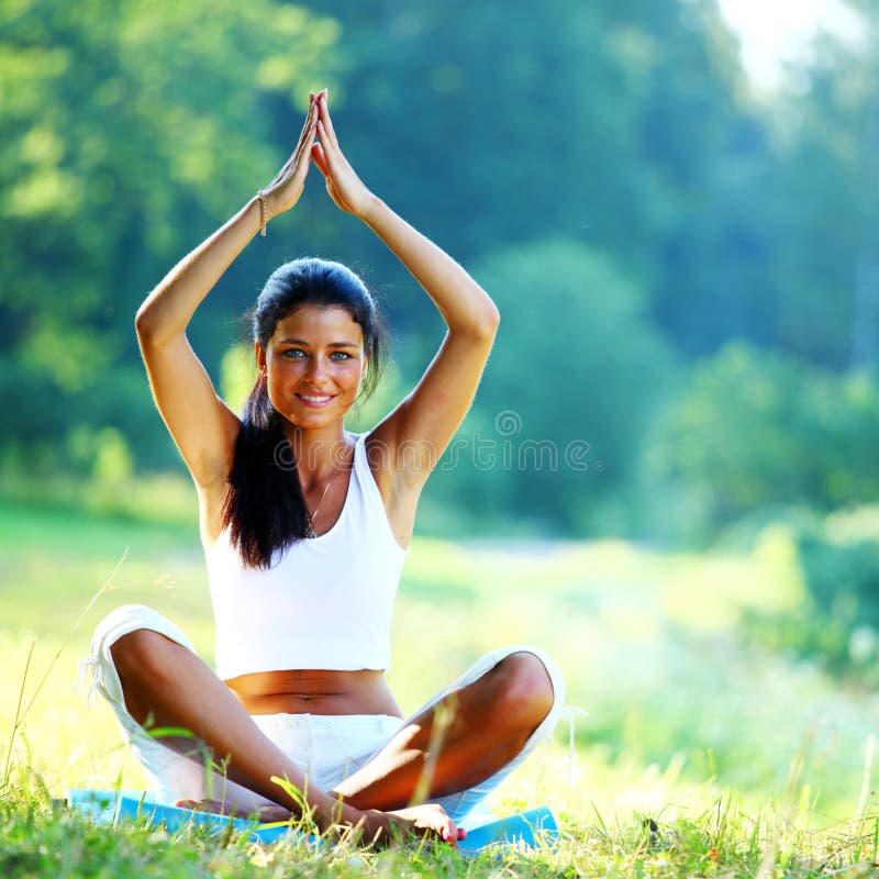 Lotus yoga stock image. Image of balance, girl, recreation 18443149