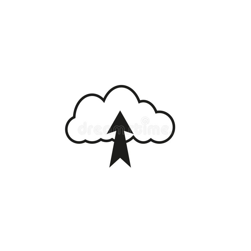 Loud upload icon. Digital storage symbol. Internet backup shape. Vector illustration. royalty free illustration