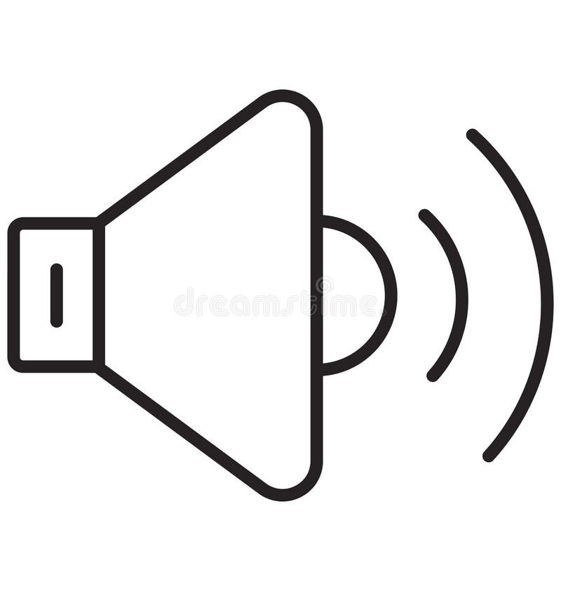 Loudspeaker Isolated Vector with Line and Fill Icon royalty free illustration