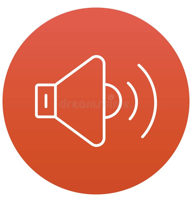 Loudspeaker Isolated Vector with Line and Fill Icon royalty free illustration
