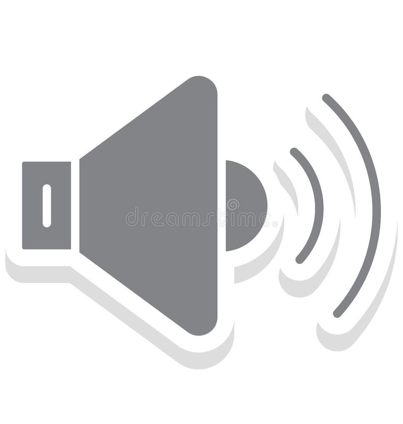 Loudspeaker Isolated Vector with Line and Fill Icon royalty free illustration