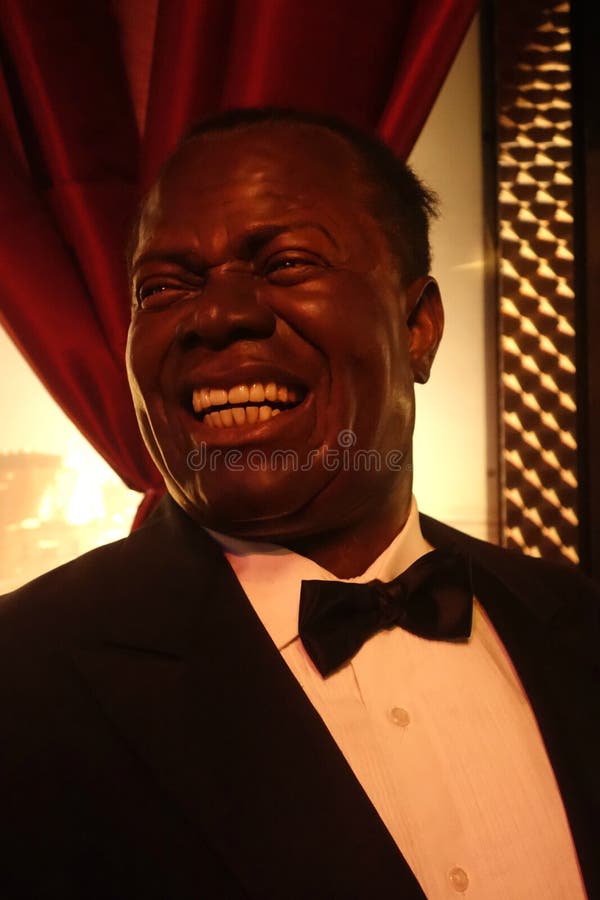 Louis Armstrong Wax Figure royalty-vrije stock foto's Louis Armstrong Wax Figure royalty-vrije stock foto's