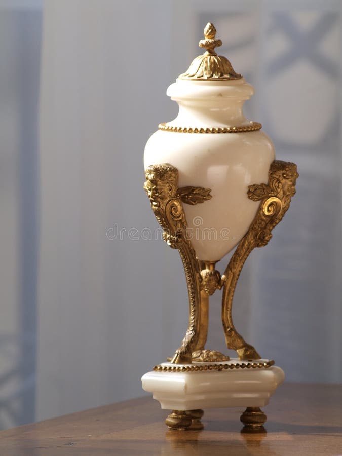 Antique perfume burner (opal and gilt bronze ; period Louis XVI. France). Antique perfume burner (opal and gilt bronze ; period Louis XVI. France)