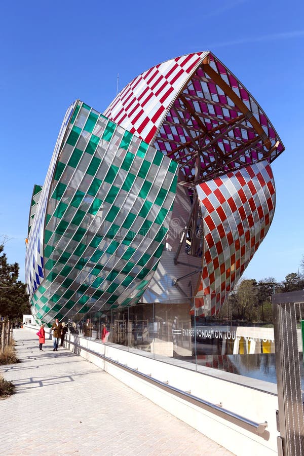 Crowd In Front Of The Louis Vuitton Foundation Building In Paris