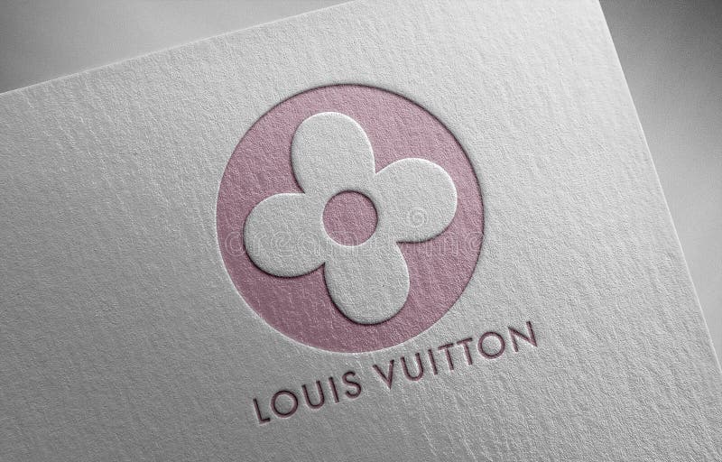 Louis Vuitton Logo Icon Paper Texture Stamp Editorial Photo