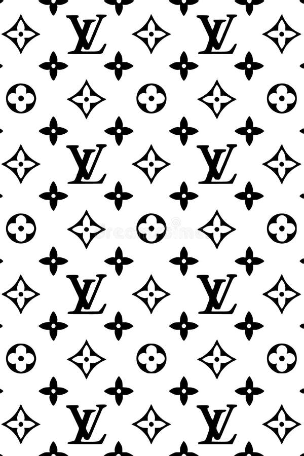 black and white louis vuitton pattern