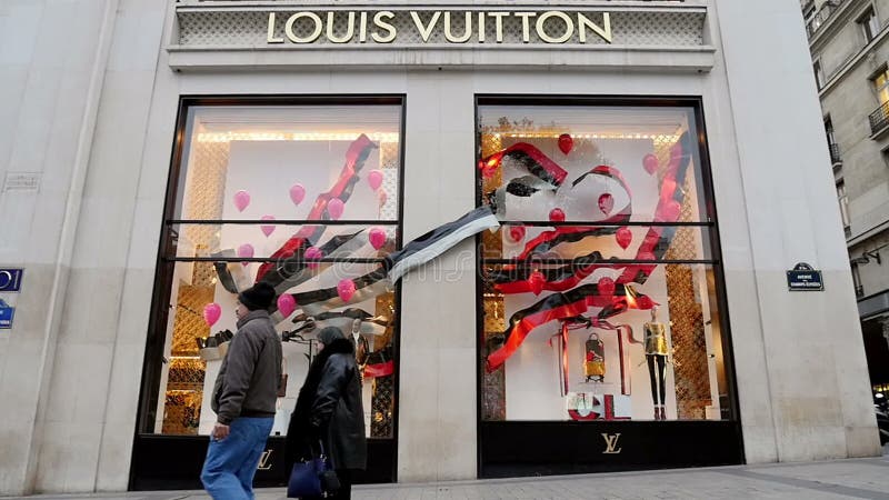 Louis Vuitton Store Exterior Downtown Las Stock Footage SBV