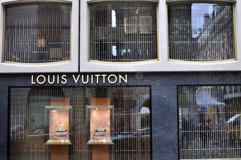 Geneva, Switzerland, March 2020: Louis Vuitton window store with