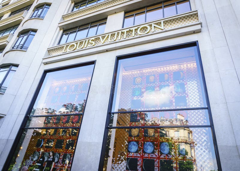 Louis Vuitton Store on the Champs-Elysees in Paris. Editorial Stock Photo -  Image of clothes, shopping: 49626053