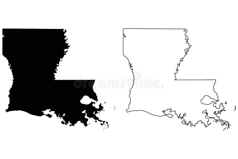 World Maps Outline-louisiana map square black white clipart