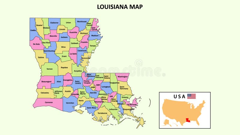 Louisiana Map District Color Capital 235744137 