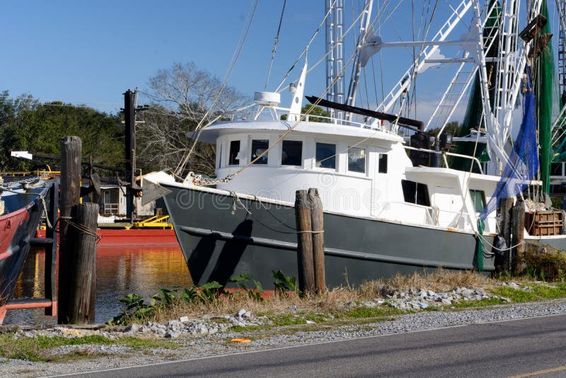 Louisiana Shrimp Boat stock image. Image of wharf, galliano - 82871945