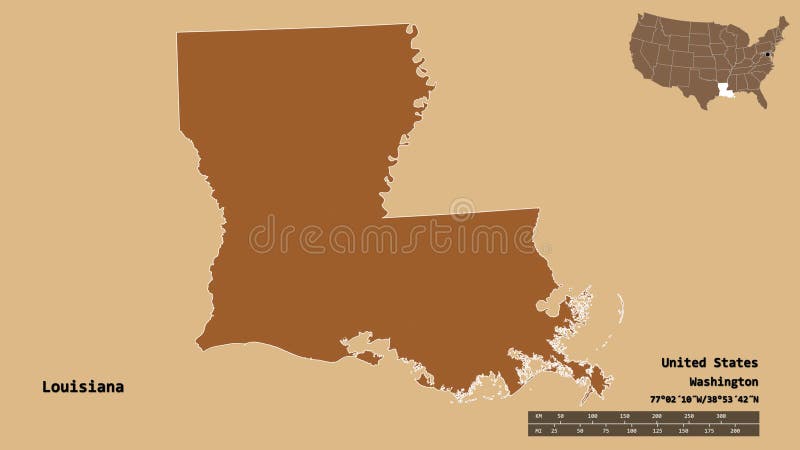 Louisiana la state map usa with capital city star Vector Image