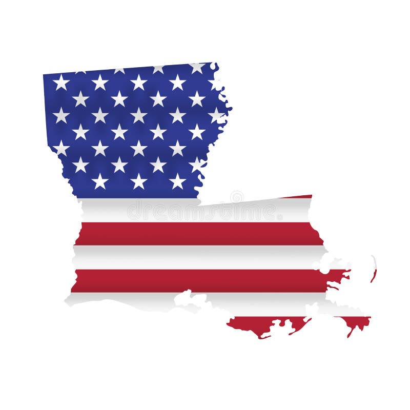 Flag of Louisiana. Official Colors. Flat Vector Illustration Stock