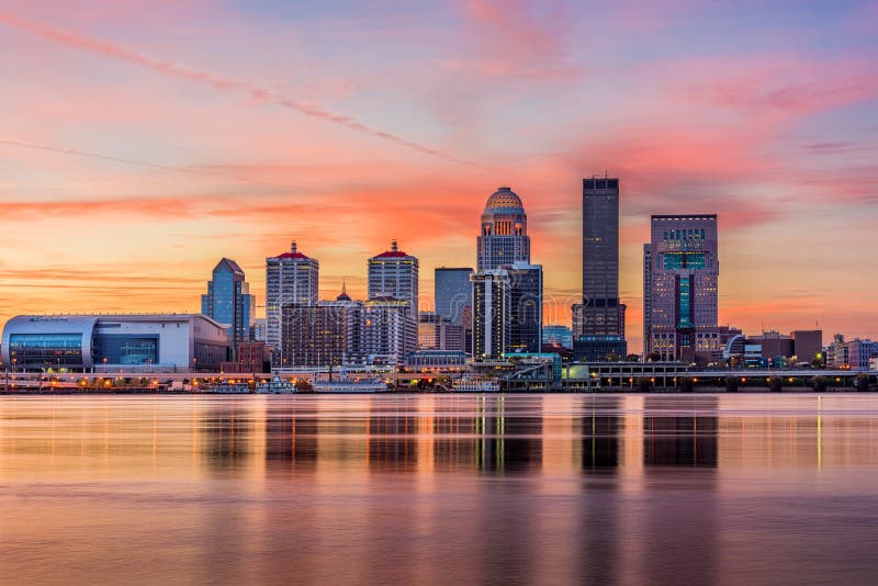 Louisville, Kentucky, USA skyline on the river.