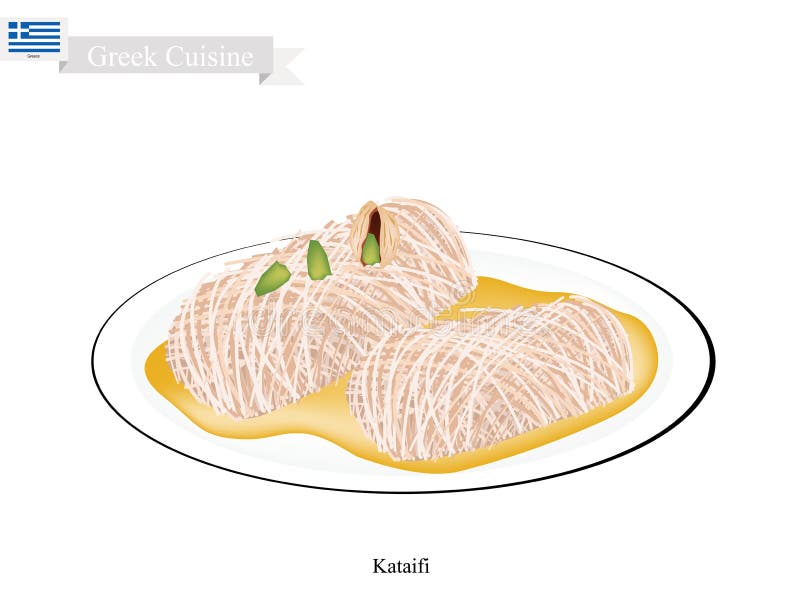 Loukoumades o palle greche del dessert con sciroppo dolce illustrazione di stock Loukoumades o palle greche del dessert con sciroppo dolce illustrazione di stock