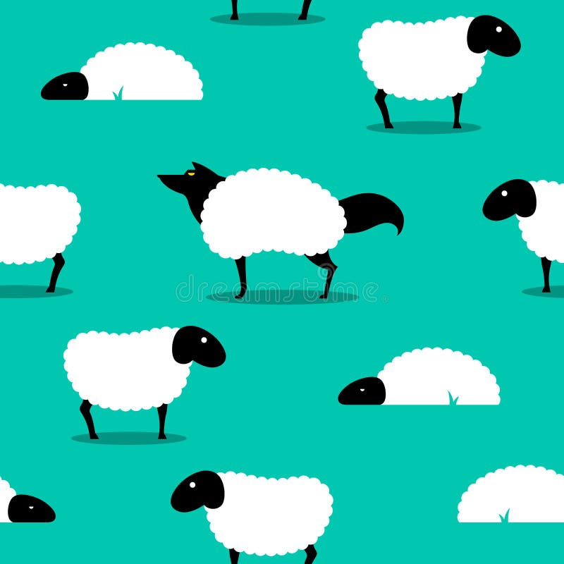 Loup dans Sheeps vêtant l'idiome sans joint de fond illustration libre de droits Loup dans Sheeps vêtant l'idiome sans joint de fond illustration libre de droits