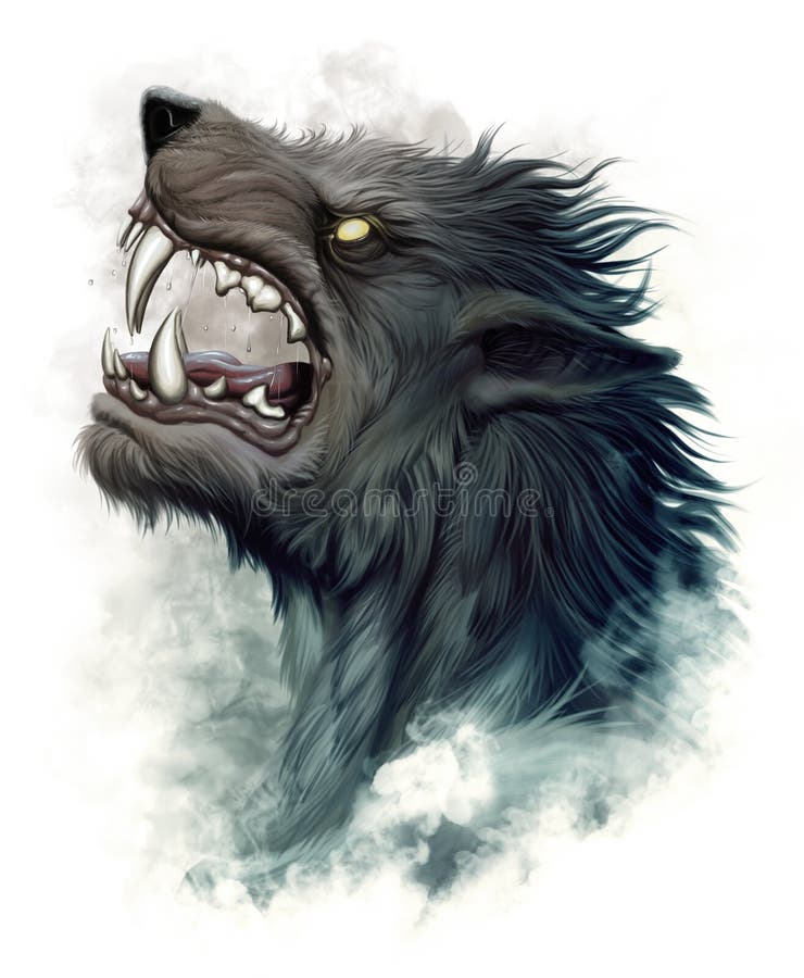 Loupgarou d'hurlement illustration stock. Illustration du monstre