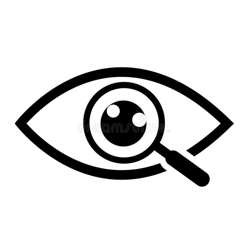 Magnifier with eye outline icon. Find icon, investigate concept symbol. Eye with magnifying glass. Appearance, aspect, look, view, creative vision icon. Magnifier with eye outline icon. Find icon, investigate concept symbol. Eye with magnifying glass. Appearance, aspect, look, view, creative vision icon.