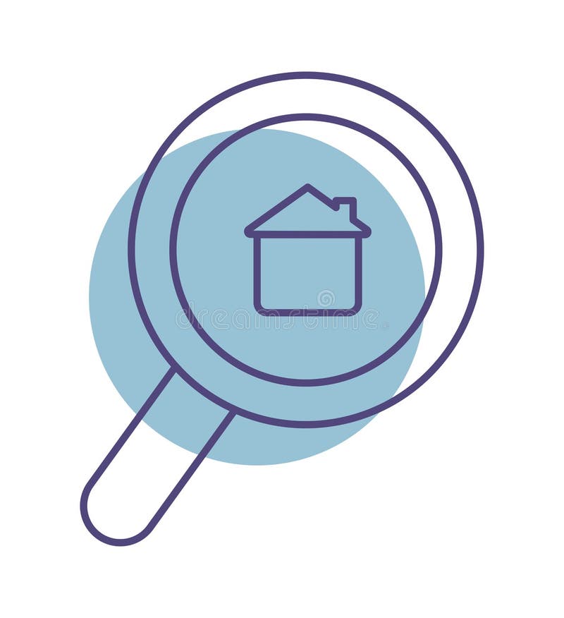 Loupe with a house stock vector. Illustration of estate 229874917