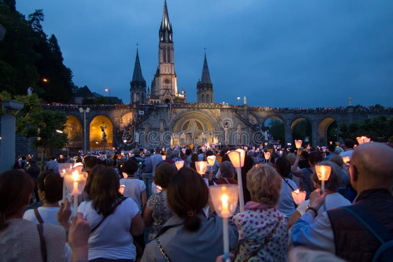 Candles At Shrine Of Lourdes, Next To Grotto Editorial Photography ...