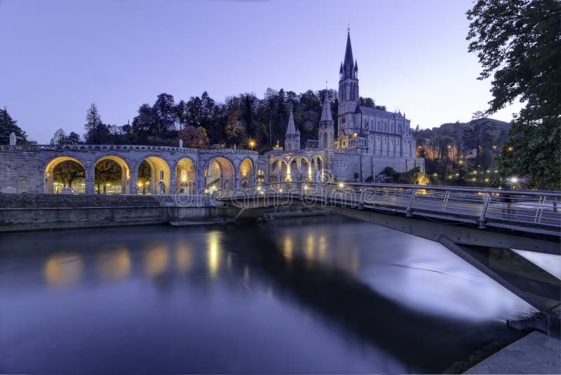 Sanctuary of Our Lady of Lourdes in France. Sanctuary of Our Lady of Lourdes in France