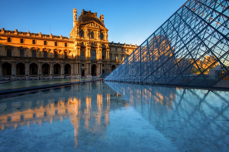 The Louvre Museum at Night in Paris, France Editorial Photography ...