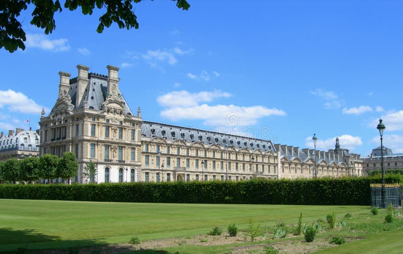 Louvre from Tuileries Garden in Paris, France
