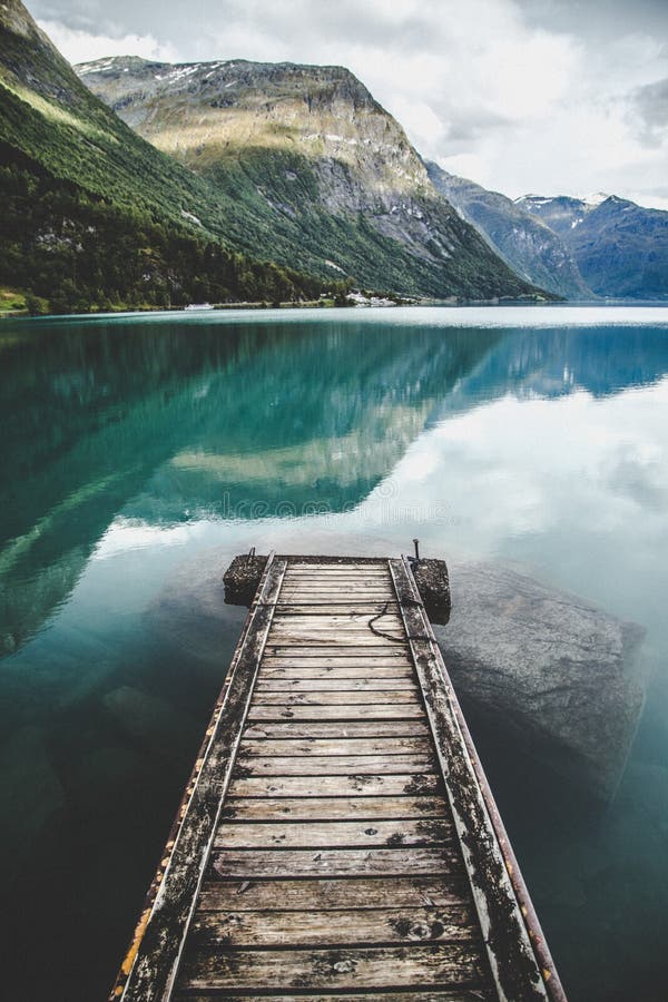 Lovatnet Lake Views Around Geiranger, in Norway Stock Image - Image of ...