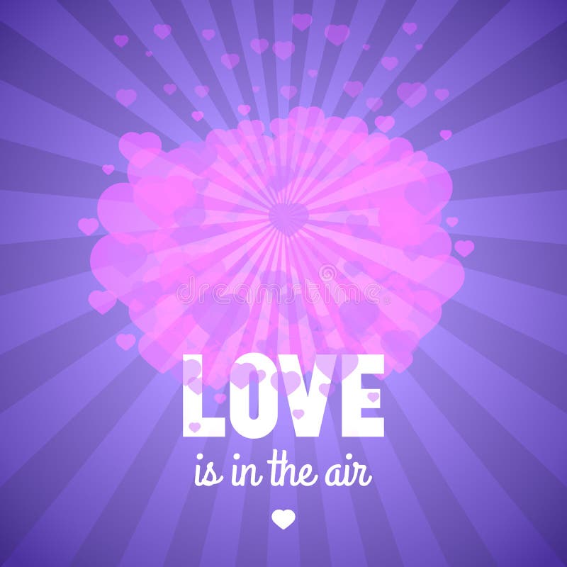 Love is in the air, st Valentine`s day greeting card, vector tem royalty free illustration Love is in the air, st Valentine`s day greeting card, vector tem royalty free illustration